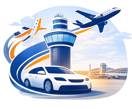 Icon representing coverage of over 50 major airport rental locations across the United States
