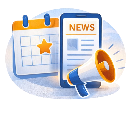 Icon representing up-to-date airport car rental information and process updates